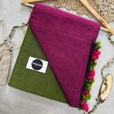 Indupriyaa Mehndi Wine Handloom Khadi Cotton Saree